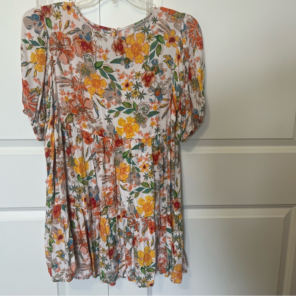 puff-sleeve tiered babydoll prairie summer dress boutique cottagecore milkmaid - Picture 4 of 15